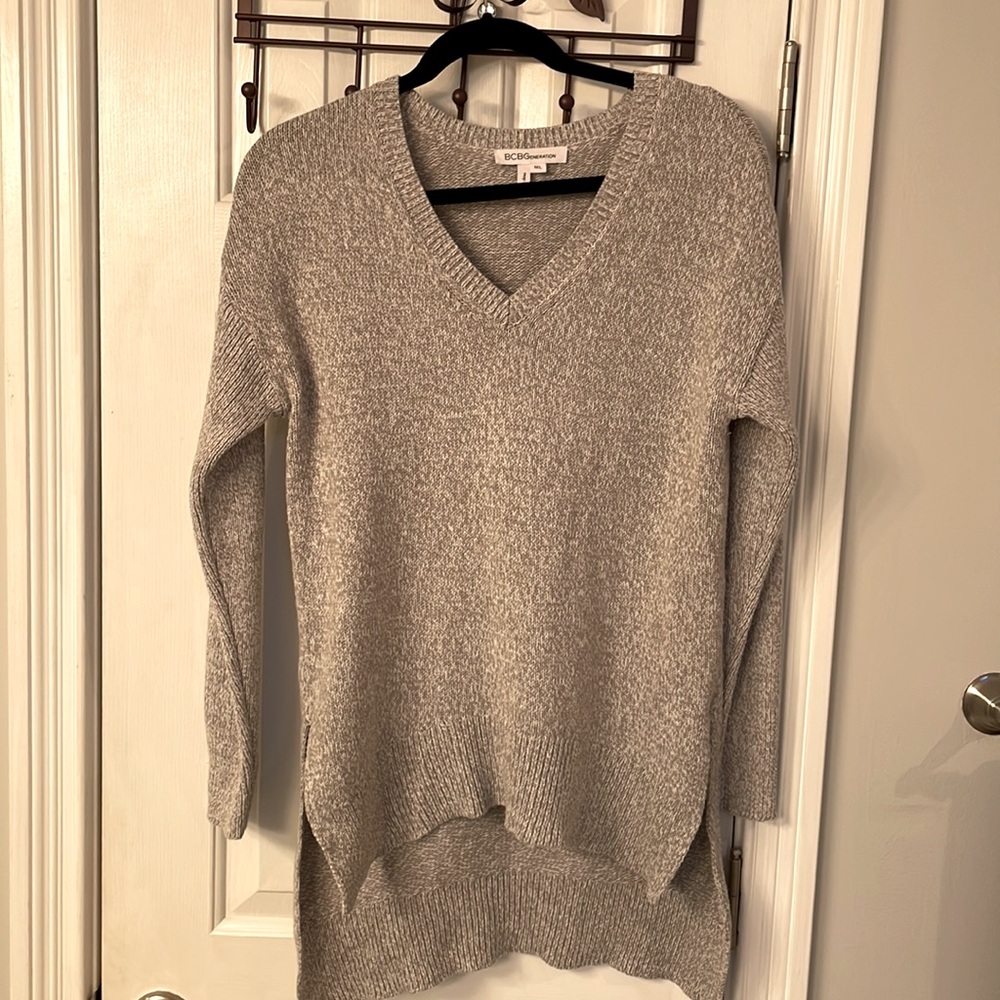Bcbgeneration Light Gray Asymmetrical Sweater - image 1